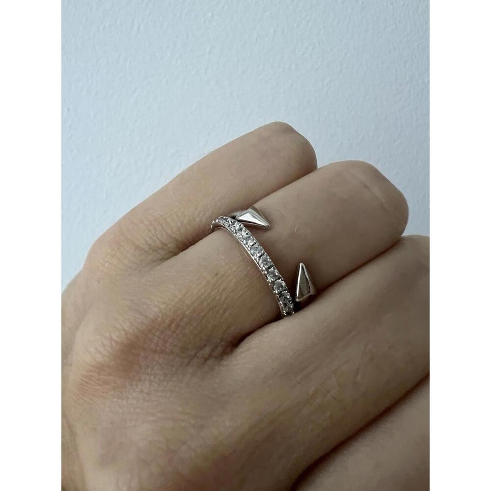 TAI Jewelry Arrow and CZ Pave Silver Ring (Brand New) Size 7